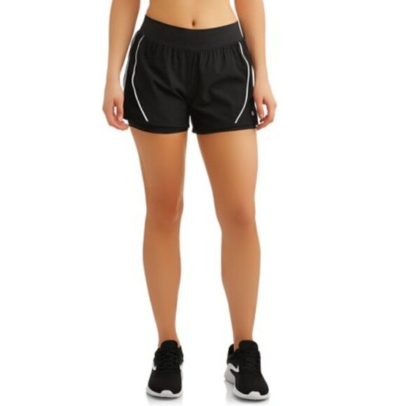 ACTIVE BLACK SHORTS WHITE STRIPES - Picture 1 of 8